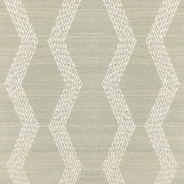 Samples and Purchasing available for Chainlink Emb Sisal - Ice Grey By Kravet Couture | Modern Luxe Wallcovering | Modern Wallcovering Embroidery at Designer Wallcoverings and Fabrics