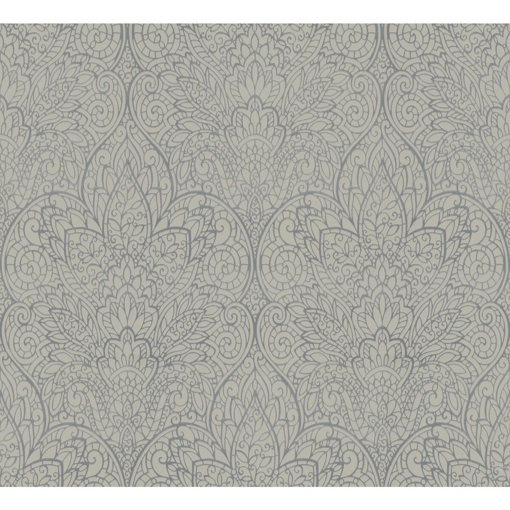 Samples and Purchasing available for Kravet Design - W3859-11 Silver By Kravet Design | Candice Olson After Eight |Damask Metallic Wallcovering Print at Designer Wallcoverings and Fabrics