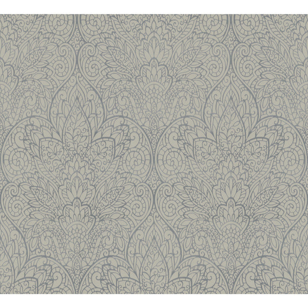 Samples and Purchasing available for Kravet Design - W3859-11 Silver By Kravet Design | Candice Olson After Eight |Damask Metallic Wallcovering Print at Designer Wallcoverings and Fabrics