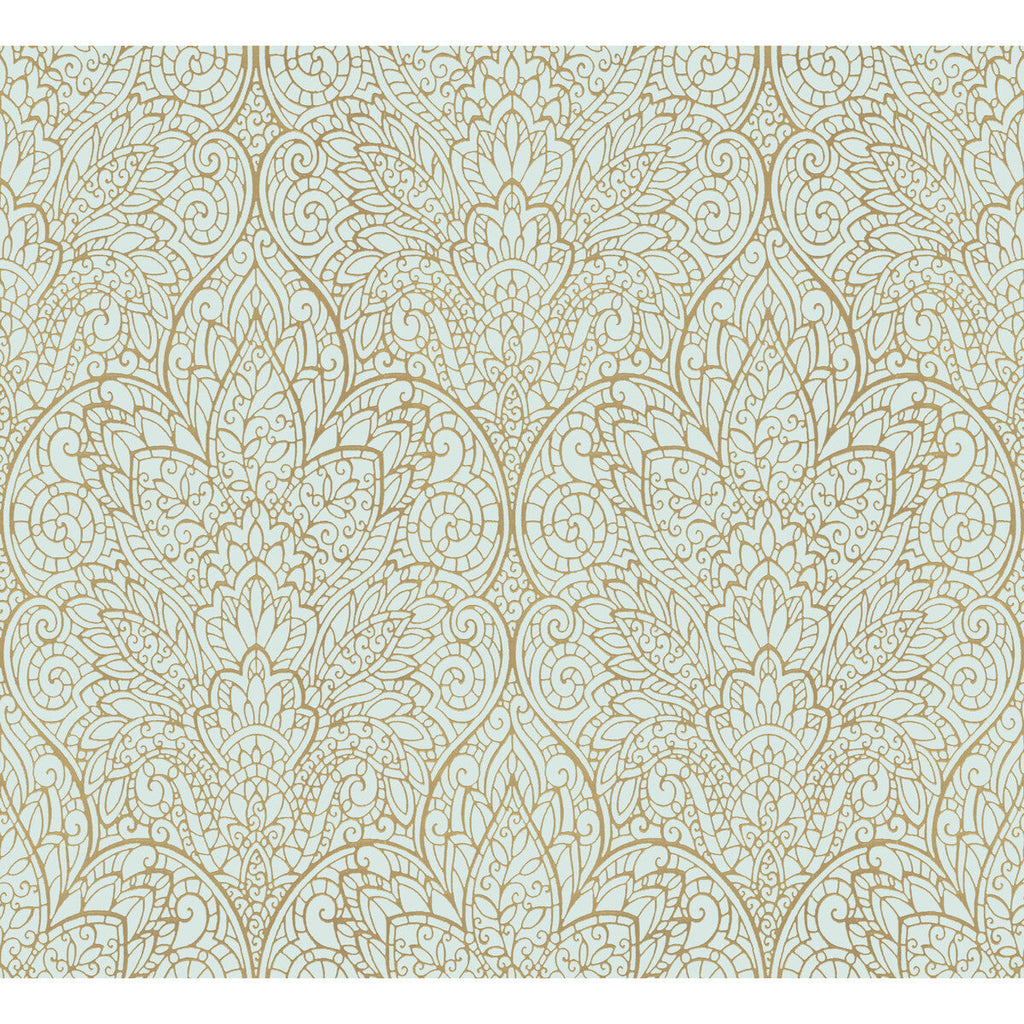 Samples and Purchasing available for Kravet Design - W3859-135 Gold By Kravet Design | Candice Olson After Eight |Damask Metallic Wallcovering Print at Designer Wallcoverings and Fabrics