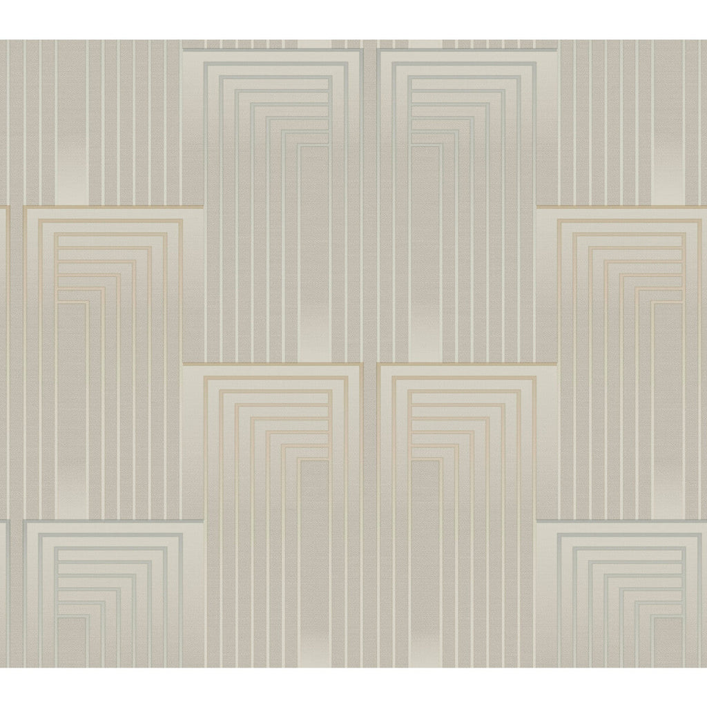 Samples and Purchasing available for Kravet Design - W3861-106 Taupe By Kravet Design | Candice Olson After Eight |Geometric Metallic Wallcovering Print at Designer Wallcoverings and Fabrics