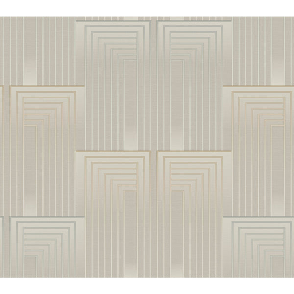 Samples and Purchasing available for Kravet Design - W3861-106 Taupe By Kravet Design | Candice Olson After Eight |Geometric Metallic Wallcovering Print at Designer Wallcoverings and Fabrics