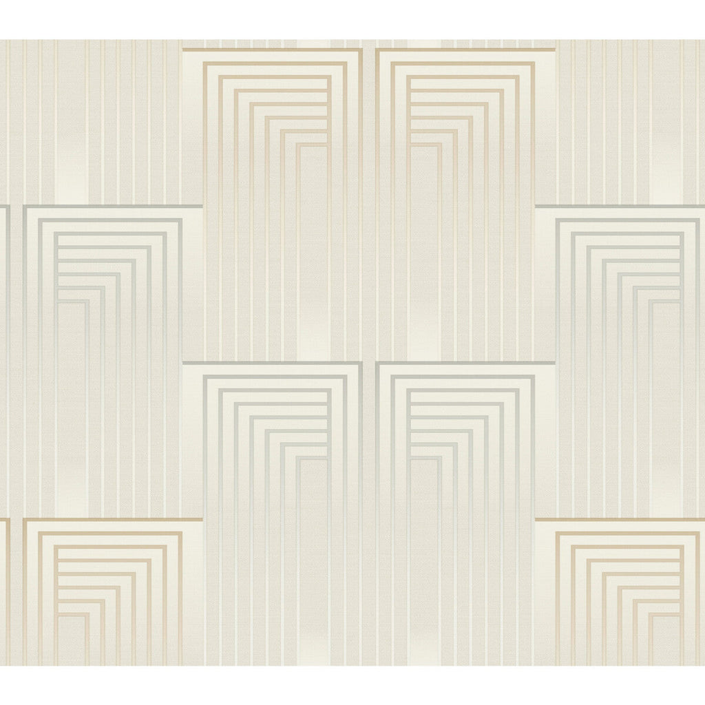 Samples and Purchasing available for Kravet Design - W3861-1611 Beige By Kravet Design | Candice Olson After Eight |Geometric Metallic Wallcovering Print at Designer Wallcoverings and Fabrics