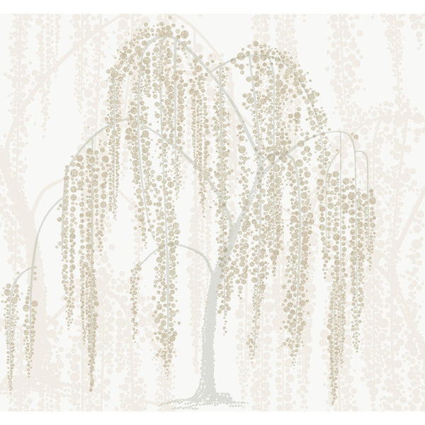 Samples and Purchasing available for Kravet Design - W3866-1 White By Kravet Design | Candice Olson After Eight |Botanical & Floral Metallic Wallcovering Print at Designer Wallcoverings and Fabrics