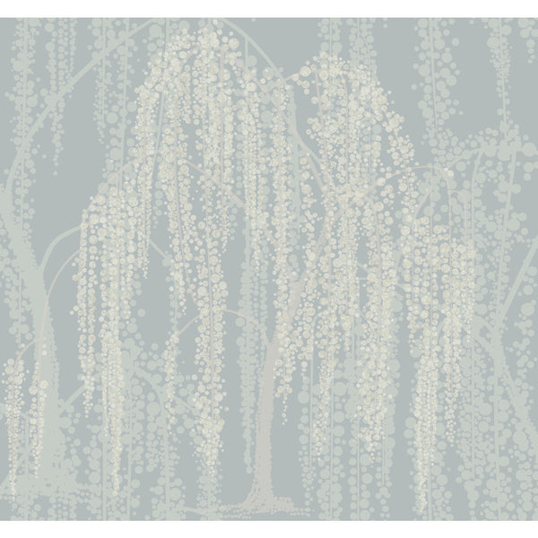 Samples and Purchasing available for Kravet Design - W3866-51 Light Blue By Kravet Design | Candice Olson After Eight |Botanical & Floral Metallic Wallcovering Print at Designer Wallcoverings and Fabrics