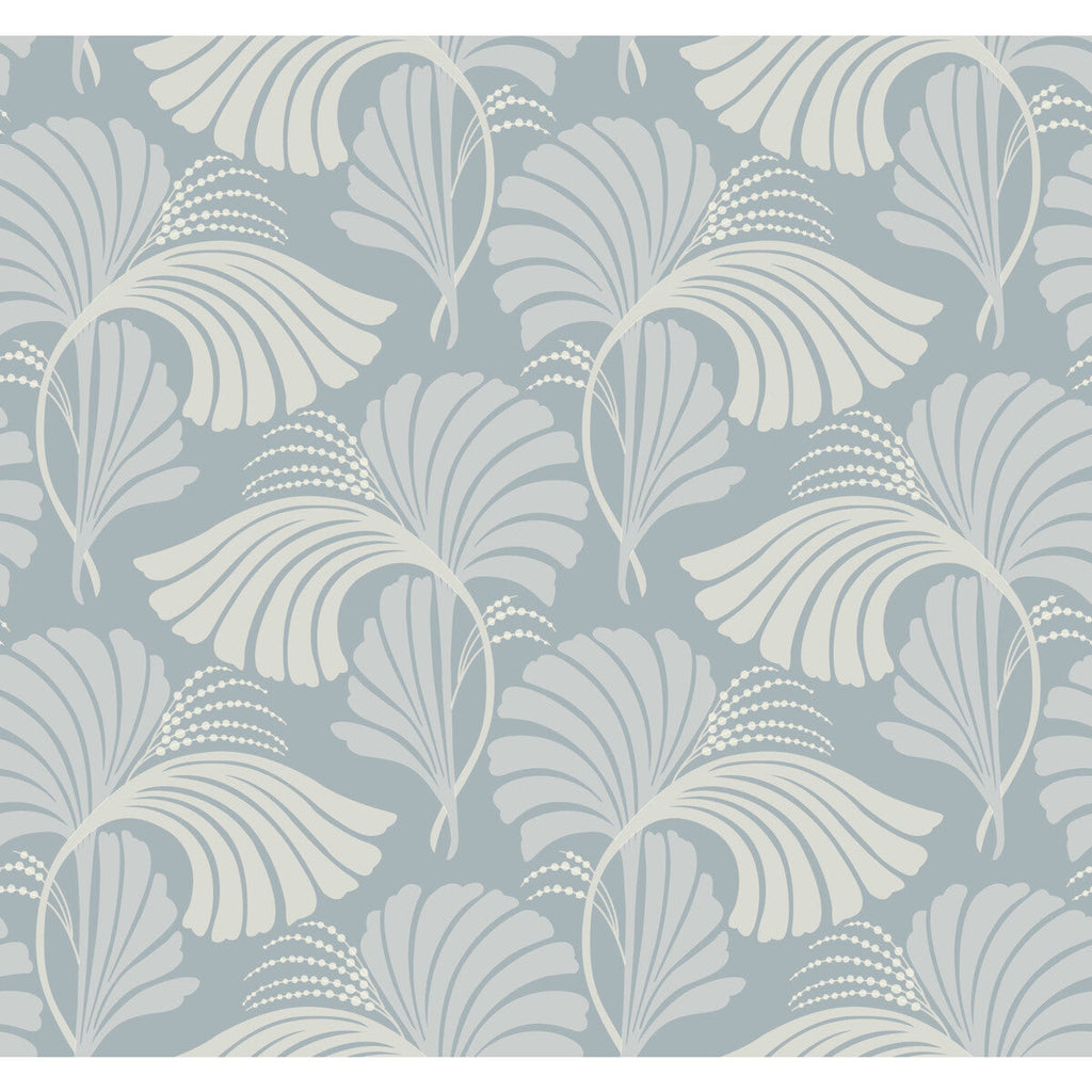 Samples and Purchasing available for Kravet Design - W3867-51 Light Blue By Kravet Design | Candice Olson After Eight |Botanical & Floral Metallic Wallcovering Print at Designer Wallcoverings and Fabrics