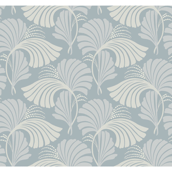 Samples and Purchasing available for Kravet Design - W3867-51 Light Blue By Kravet Design | Candice Olson After Eight |Botanical & Floral Metallic Wallcovering Print at Designer Wallcoverings and Fabrics