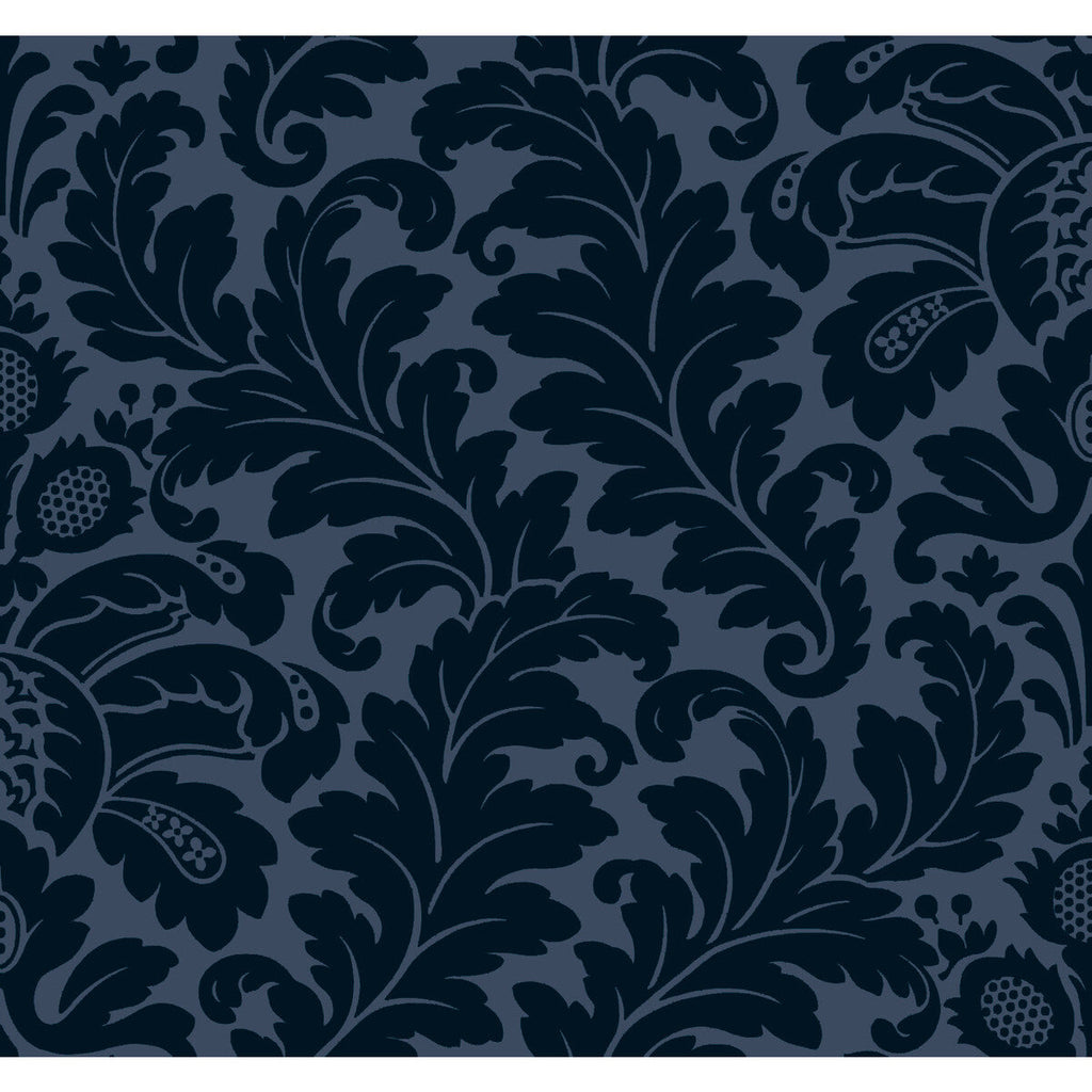 Samples and Purchasing available for Kravet Design - W3868-155 Dark Blue By Kravet Design | Candice Olson After Eight | Damask Wallcovering Print at Designer Wallcoverings and Fabrics