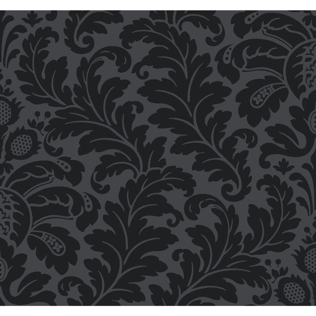 Samples and Purchasing available for Kravet Design - W3868-621 Black By Kravet Design | Candice Olson After Eight | Damask Wallcovering Print at Designer Wallcoverings and Fabrics