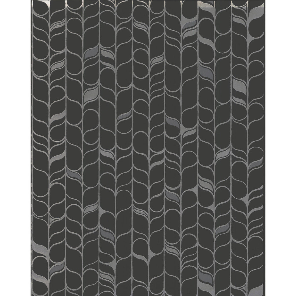 Samples and Purchasing available for Kravet Design - W3877-811 Black By Kravet Design | Candice Olson Modern Nature 2Nd Edition |Botanical & Floral Stripes Wallcovering Print at Designer Wallcoverings and Fabrics