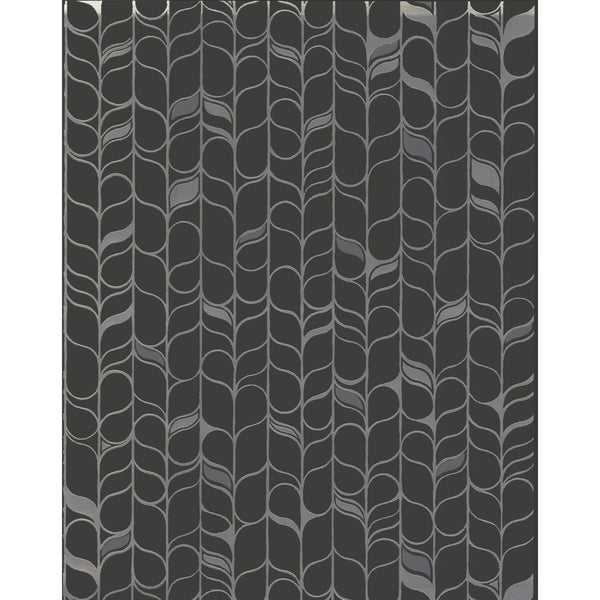 Samples and Purchasing available for Kravet Design - W3877-811 Black By Kravet Design | Candice Olson Modern Nature 2Nd Edition |Botanical & Floral Stripes Wallcovering Print at Designer Wallcoverings and Fabrics