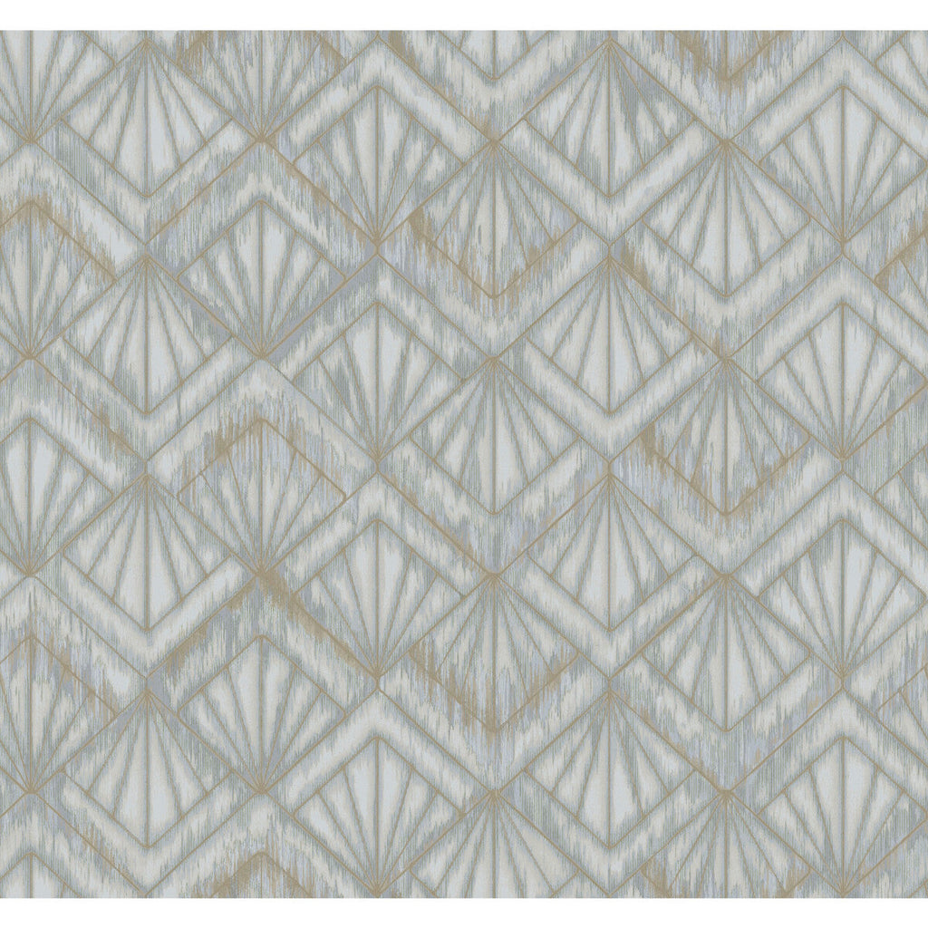 Samples and Purchasing available for Kravet Design - W3884-511 Blue By Kravet Design | Candice Olson Modern Nature 2Nd Edition |Geometric Metallic Wallcovering Print at Designer Wallcoverings and Fabrics