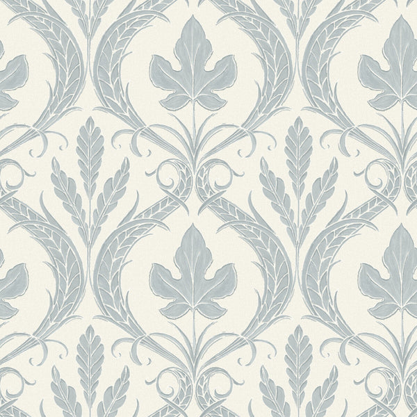 Samples and Purchasing available for Kravet Design - W3896-115 Light Blue By Kravet Design | Damask Resource Library |Botanical & Floral Damask Wallcovering Print at Designer Wallcoverings and Fabrics