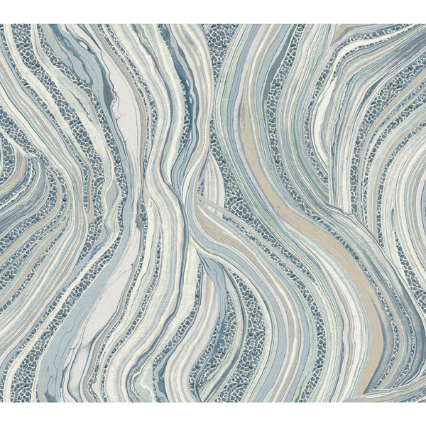 Samples and Purchasing available for Kravet Design - W3919-5 Blue By Kravet Design | Ronald Redding Traveler | Modern Wallcovering Print at Designer Wallcoverings and Fabrics