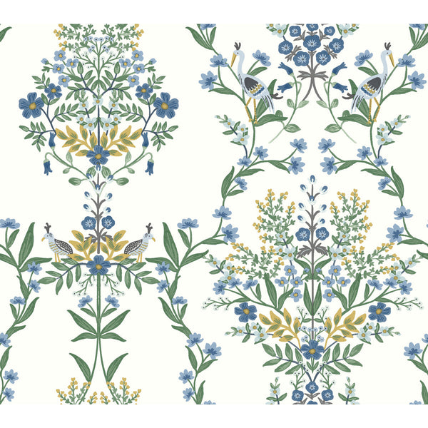 Samples and Purchasing available for Kravet Design - W3949-34 White By Kravet Design | Rifle Paper Co Second Edition |Botanical & Floral Animal/Insects Wallcovering Print at Designer Wallcoverings and Fabrics