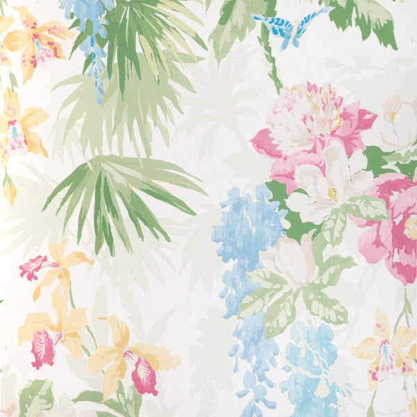 Samples and Purchasing available for La Selva Wp - Tropical Blue By Kravet Couture | Casa Botanica Wallcovering | Botanical & Floral Wallcovering Print at Designer Wallcoverings and Fabrics