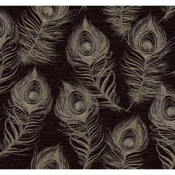 Samples and Purchasing available for Kravet Design - W4160-84 Black By Kravet Design | Candice Olson Casual Elegance |Animal/Insects Metallic Wallcovering Print at Designer Wallcoverings and Fabrics