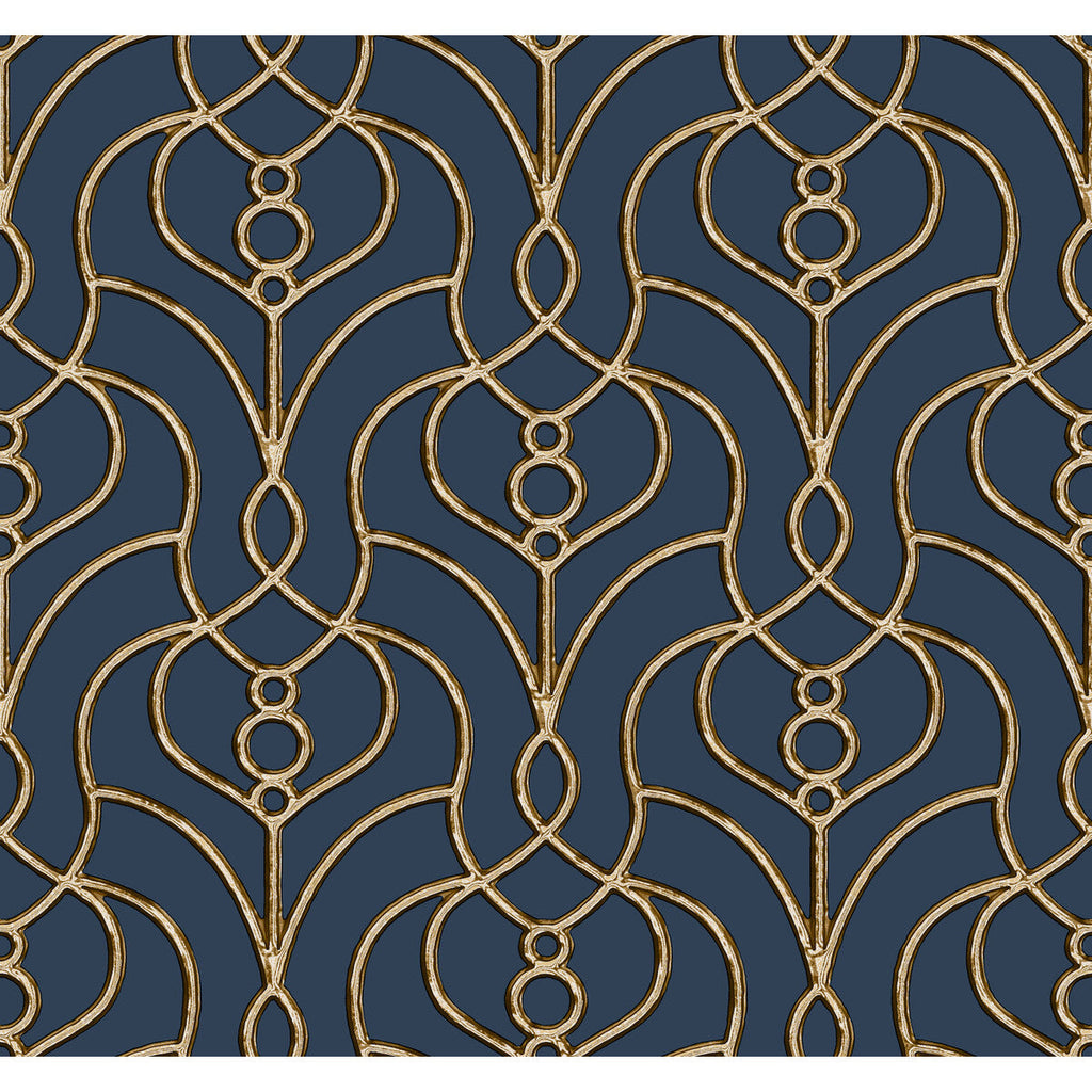 Samples and Purchasing available for Kravet Design - W4161-50 Blue By Kravet Design | Candice Olson Casual Elegance |Lattice/Scrollwork  Wallcovering Print at Designer Wallcoverings and Fabrics