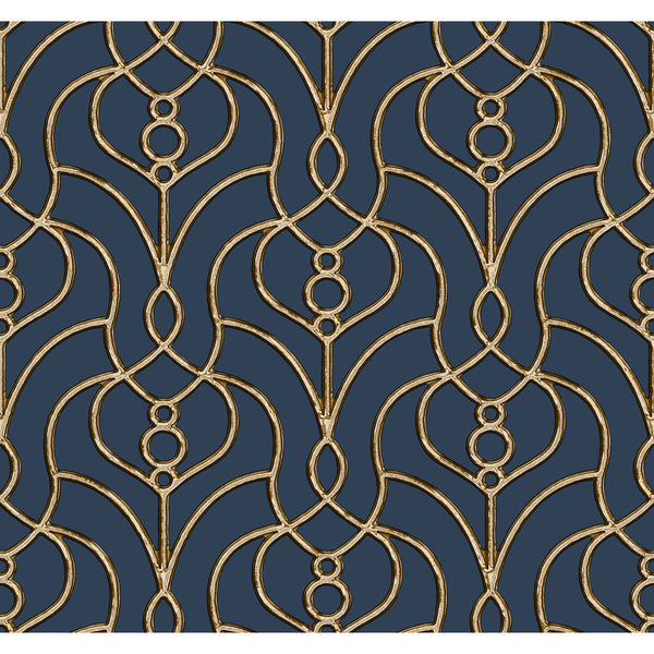 Samples and Purchasing available for Kravet Design - W4161-50 Blue By Kravet Design | Candice Olson Casual Elegance |Lattice/Scrollwork  Wallcovering Print at Designer Wallcoverings and Fabrics