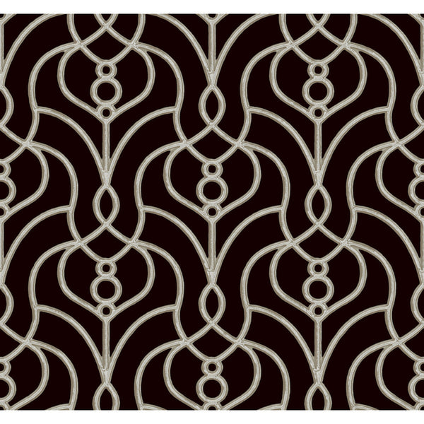 Samples and Purchasing available for Kravet Design - W4161-8 Black By Kravet Design | Candice Olson Casual Elegance |Lattice/Scrollwork  Wallcovering Print at Designer Wallcoverings and Fabrics