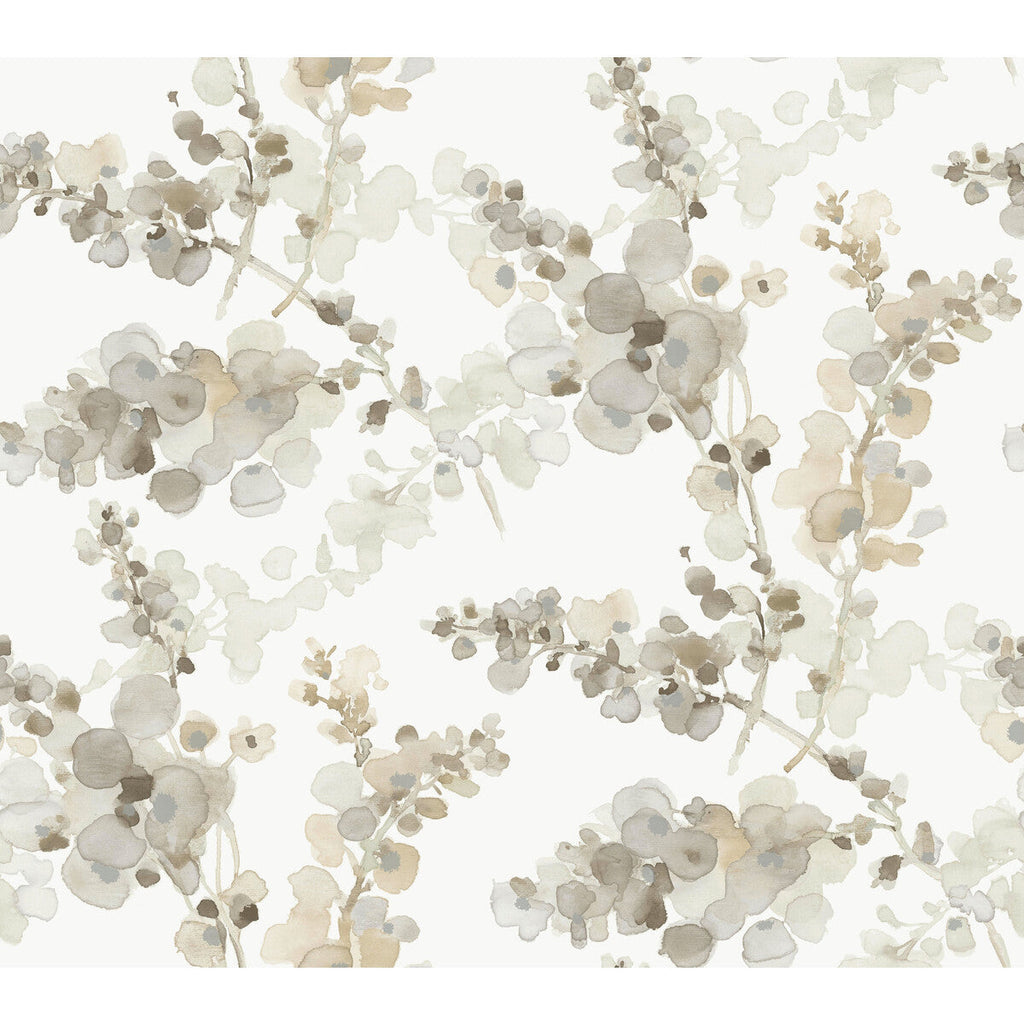 Samples and Purchasing available for Kravet Design - W4165-106 Taupe By Kravet Design | Candice Olson Casual Elegance |Botanical & Floral Metallic Wallcovering Print at Designer Wallcoverings and Fabrics