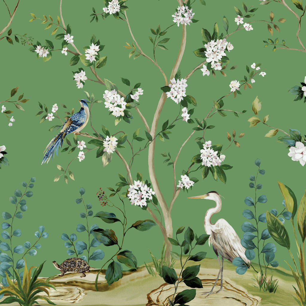 Samples and Purchasing available for Kravet Design - W4176-315 Green By Kravet Design | Panel Designs |Animal/Insects Botanical & Floral Wallcovering Print at Designer Wallcoverings and Fabrics