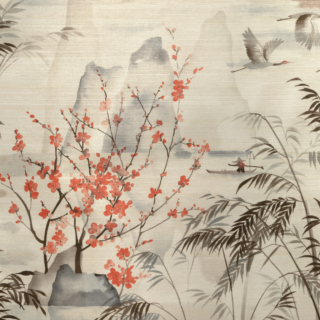 Samples and Purchasing available for Kravet Design - W4205-619 Brown By Kravet Design | Studio Collection |Chinoiserie Botanical & Floral Wallcovering Print at Designer Wallcoverings and Fabrics