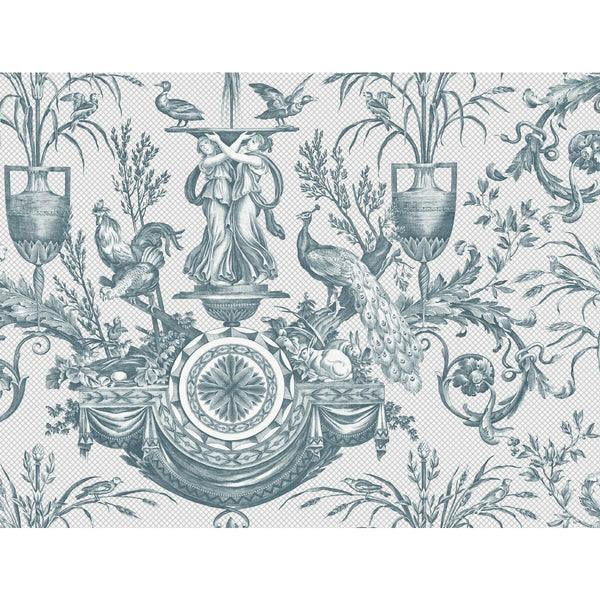 Samples and Purchasing available for Kravet Design - W4239-35 Teal By Kravet Design | Toiles Resource Library |Animal/Insects Toile Wallcovering Print at Designer Wallcoverings and Fabrics