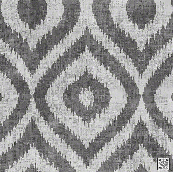 Samples and Purchasing available for Batik - Charcoalp  By Phillipe Romano | Phillipe Romano Showhouse |Ikat/Southwest/Kilims Metallic Wallcovering Grasscloth at Designer Wallcoverings and Fabrics