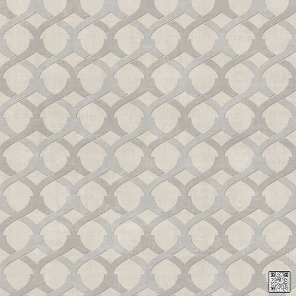 Samples and Purchasing available for Chain - Neutral  By Phillipe Romano | Phillipe Romano Showhouse |Lattice/Scrollwork Metallic Wallcovering Grasscloth at Designer Wallcoverings and Fabrics