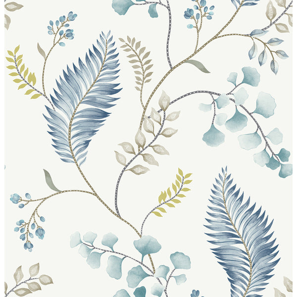 Samples and Purchasing available for El Monte - Aquamarine Turquoise By Phillipe Romano | Phillipe Romano The Keys | Botanical & Floral Wallcovering Print at Designer Wallcoverings and Fabrics