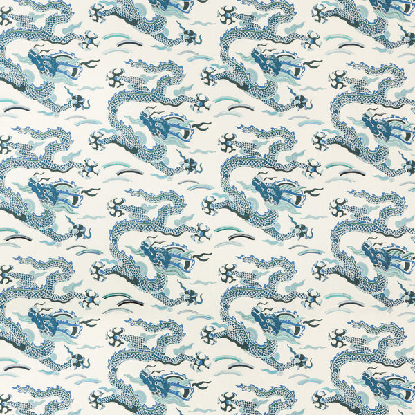 Samples and Purchasing available for Zen Dragon - Indigo White By Kravet Couture |  | Chinoiserie Multipurpose Print at Designer Wallcoverings and Fabrics