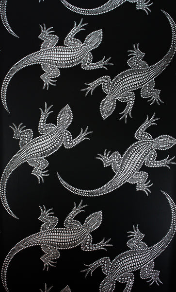 Komodo Holographic Glitter Dragon Black Wallpaper | Osborne & Little Europe