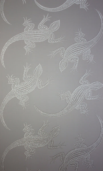 Komodo Holographic Glitter Dragon Grey Wallpaper | Osborne & Little Europe