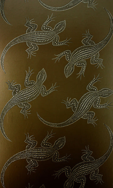 Komodo Holographic Glitter Dragon Brown Wallpaper | Osborne & Little Europe