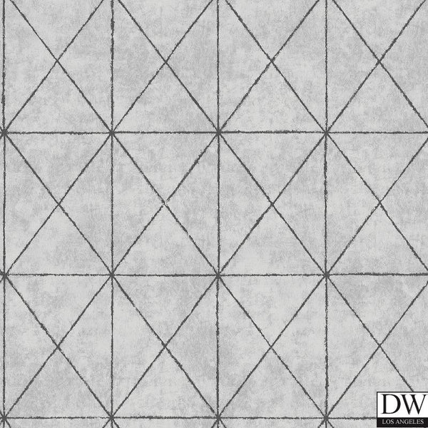 Intersection Silver Geometric Wallpaper