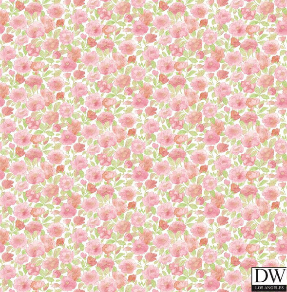 Elsie Pink Floral Wallpaper