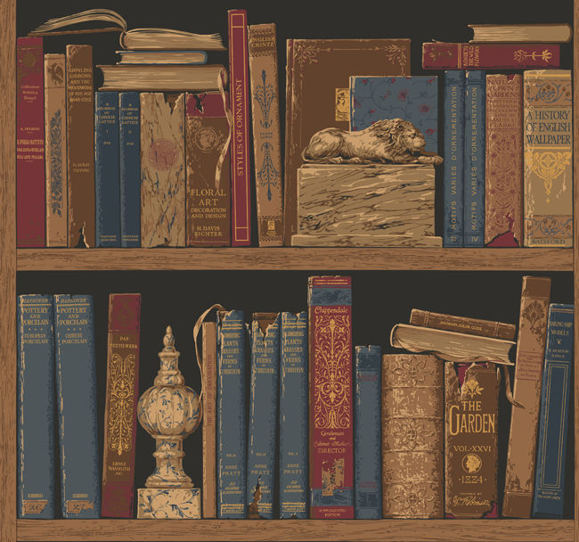Antique Books // Vintage Bookshelf/ Fabric