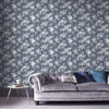 Muse Blue Wallpaper - Designer Wallcoverings and Fabrics