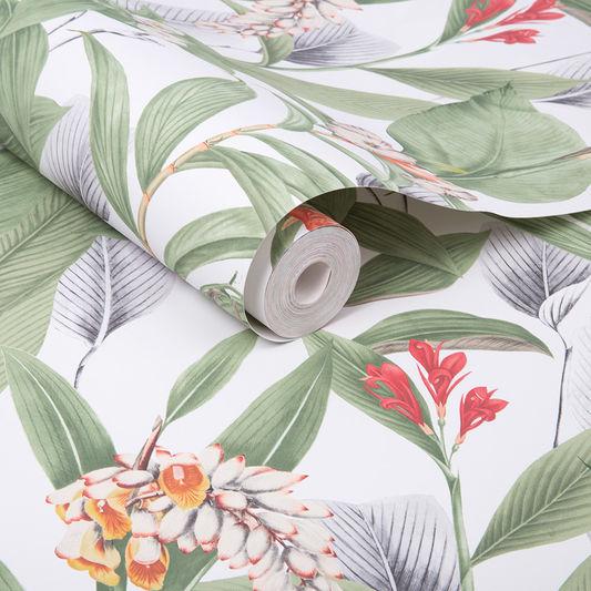 Botanical Powder Wallpaper - Designer Wallcoverings and Fabrics