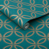 Eternity Teal and Copper Wallpaper - Designer Wallcoverings and Fabrics