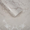 Gothic Damask Flock White Wallpaper - Designer Wallcoverings and Fabrics
