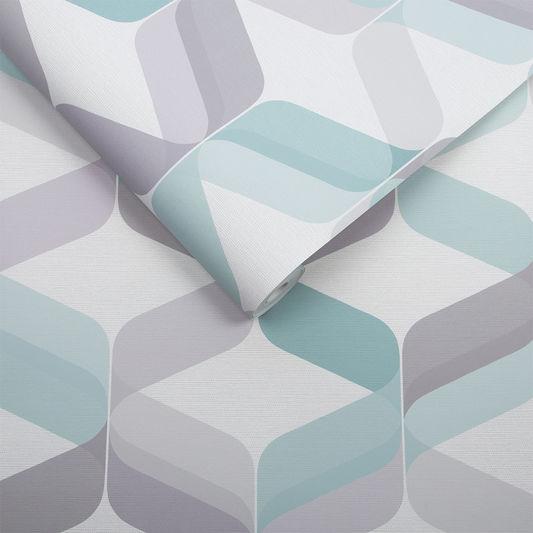 Retro Aqua Wallpaper - Designer Wallcoverings and Fabrics