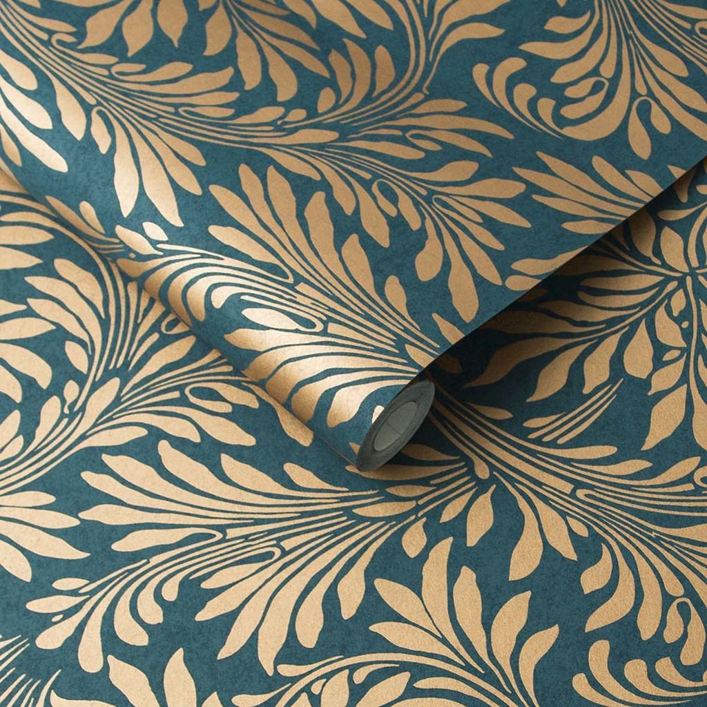 Forest Spiced Teal Wallpaper - Designer Wallcoverings and Fabrics