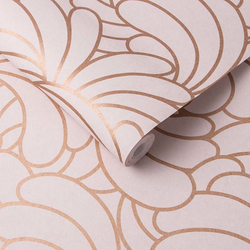 Bananas Copper Blush Wallpaper - Designer Wallcoverings and Fabrics