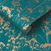 Grace Teal Wallpaper - Designer Wallcoverings and Fabrics