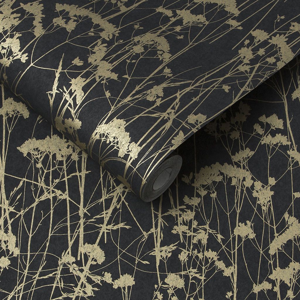 Grace Deep Night Wallpaper - Designer Wallcoverings and Fabrics