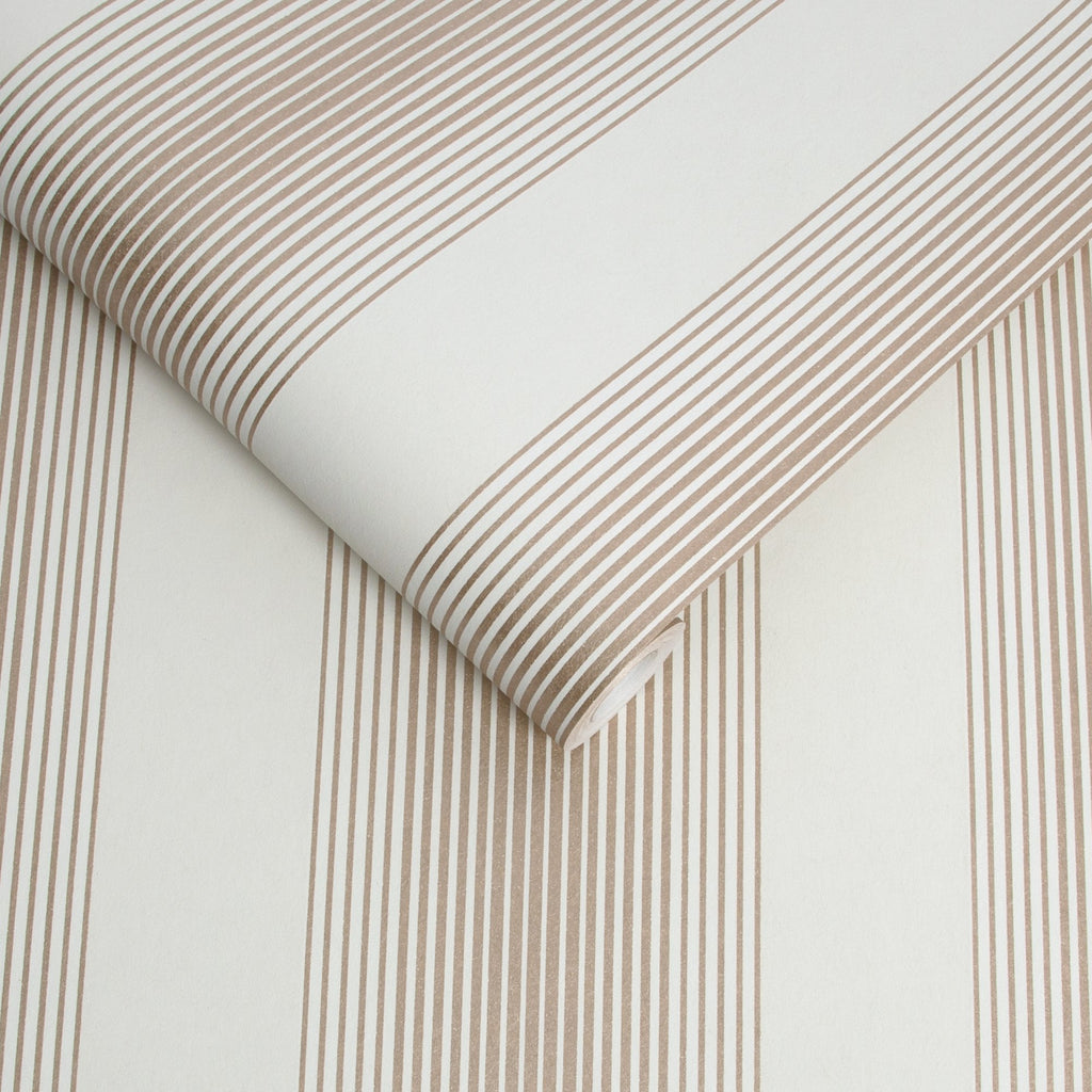 Lagom Stripe White and Rose Gold Wallpaperæ æ - Designer Wallcoverings and Fabrics