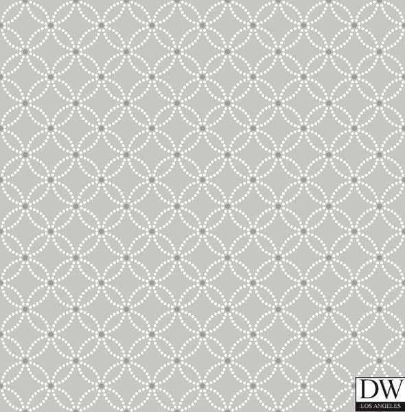 Kinetic Grey Geometric Floral Wallpaper