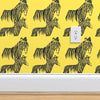 Zepellin Zebras Yellow Traditional Wallpaper